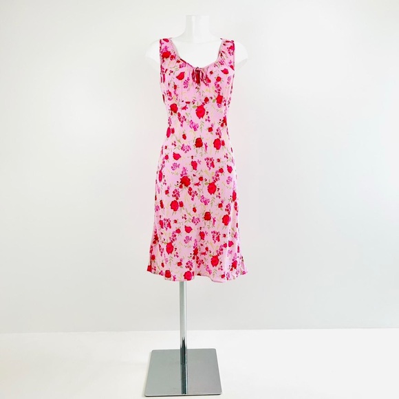 90s Y2k Vintage NEXT babydoll Dress UK12 Pink Florals Cottagecore Fairycore - Picture 5 of 7